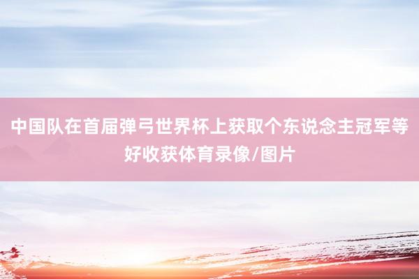 中国队在首届弹弓世界杯上获取个东说念主冠军等好收获体育录像/图片