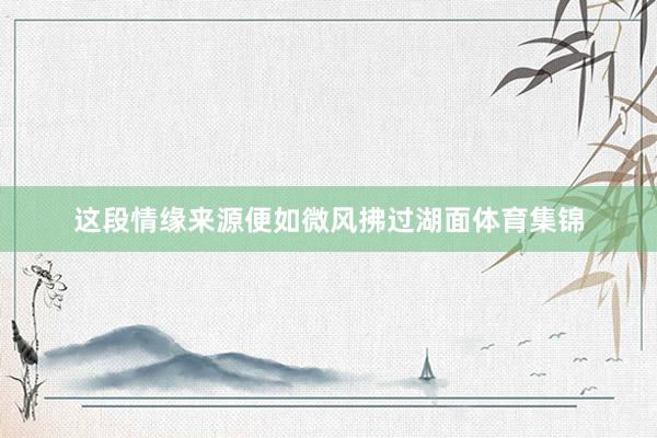 这段情缘来源便如微风拂过湖面体育集锦