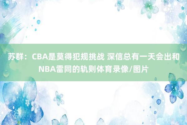 苏群：CBA是莫得犯规挑战 深信总有一天会出和NBA雷同的轨则体育录像/图片