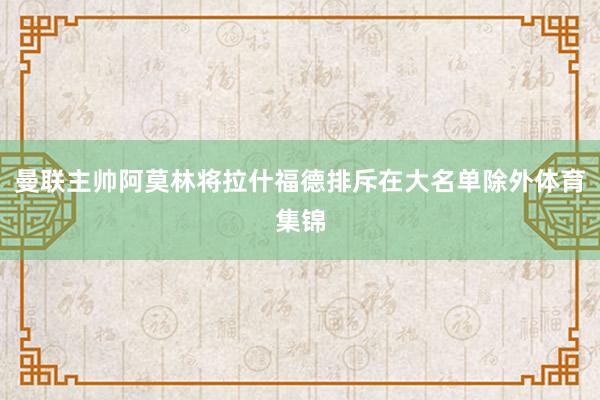 曼联主帅阿莫林将拉什福德排斥在大名单除外体育集锦