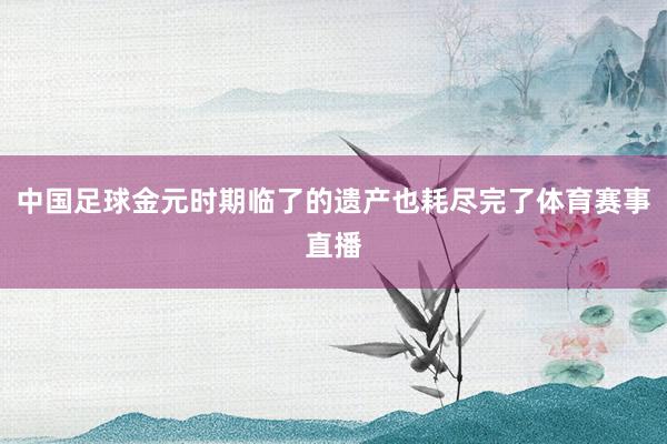 中国足球金元时期临了的遗产也耗尽完了体育赛事直播