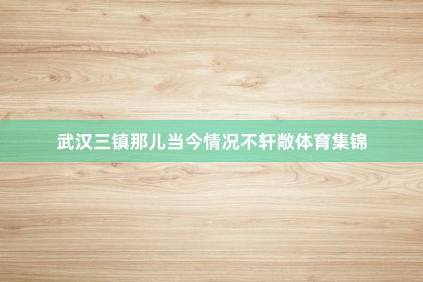 武汉三镇那儿当今情况不轩敞体育集锦