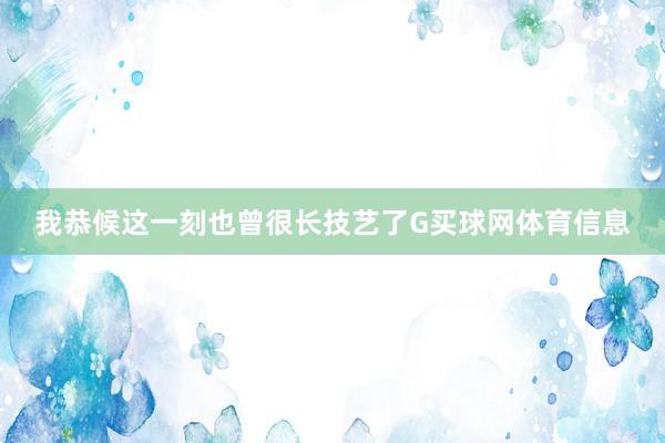 我恭候这一刻也曾很长技艺了G买球网体育信息