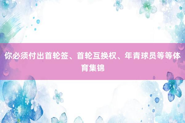 你必须付出首轮签、首轮互换权、年青球员等等体育集锦
