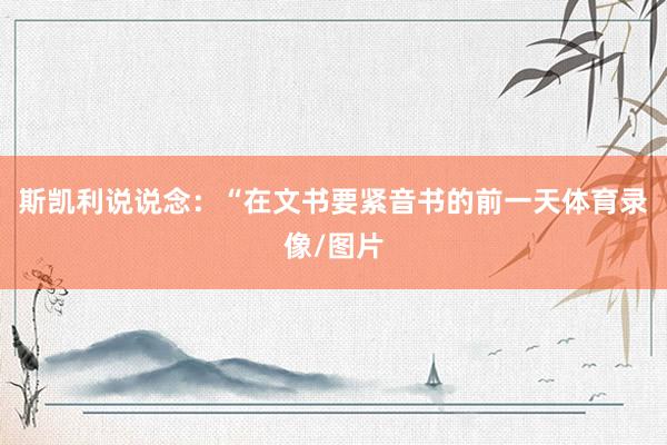 斯凯利说说念：“在文书要紧音书的前一天体育录像/图片