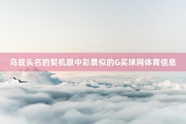 乌兹头名的契机跟中彩票似的G买球网体育信息