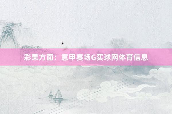 彩果方面：意甲赛场G买球网体育信息