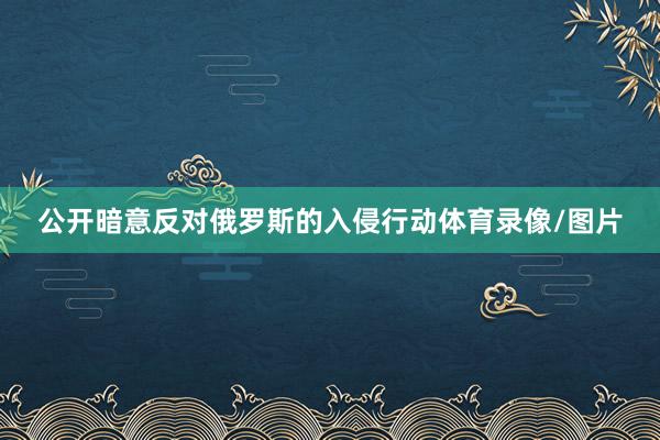 公开暗意反对俄罗斯的入侵行动体育录像/图片