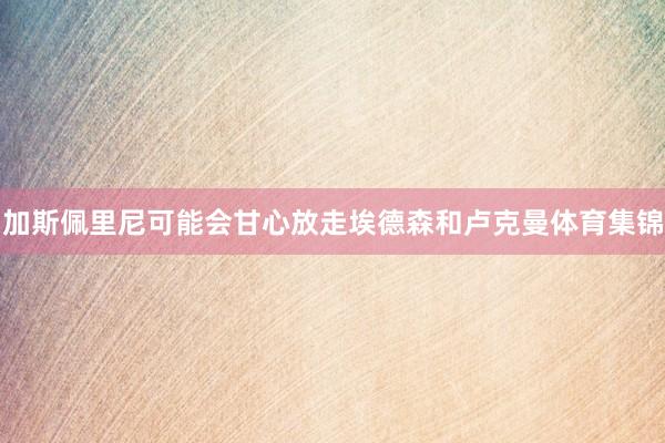 加斯佩里尼可能会甘心放走埃德森和卢克曼体育集锦