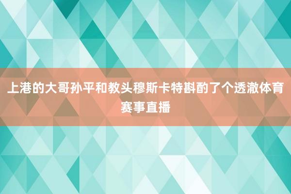 上港的大哥孙平和教头穆斯卡特斟酌了个透澈体育赛事直播