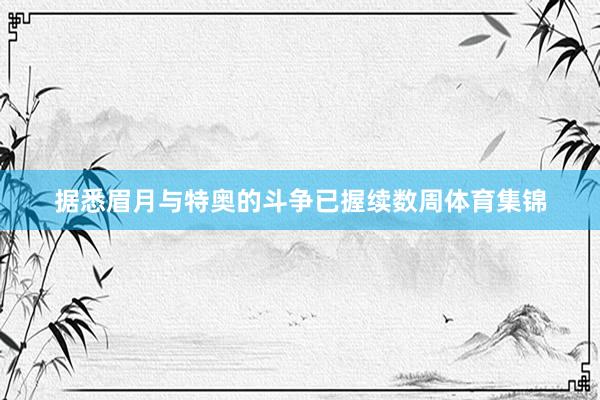 据悉眉月与特奥的斗争已握续数周体育集锦