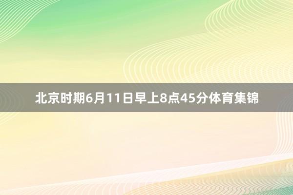北京时期6月11日早上8点45分体育集锦