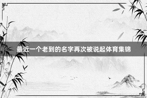 最近一个老到的名字再次被说起体育集锦