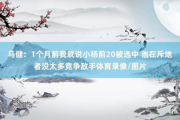 马健：1个月前我就说小杨前20被选中 他在斥地者没太多竞争敌手体育录像/图片