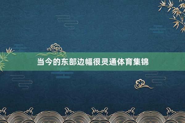 当今的东部边幅很灵通体育集锦