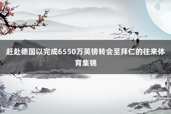 赶赴德国以完成6550万英镑转会至拜仁的往来体育集锦