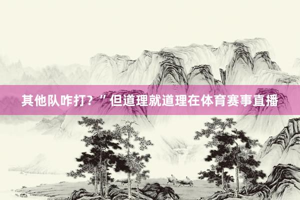 其他队咋打？”但道理就道理在体育赛事直播
