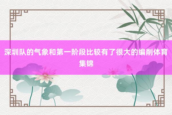 深圳队的气象和第一阶段比较有了很大的编削体育集锦