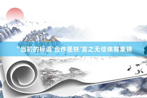 “当初的标语‘合作是铁’言之无信体育集锦