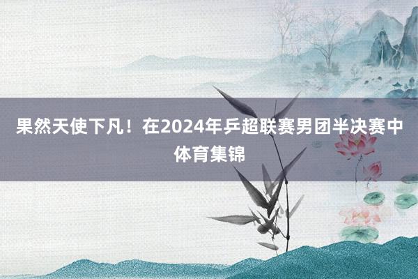 果然天使下凡！在2024年乒超联赛男团半决赛中体育集锦