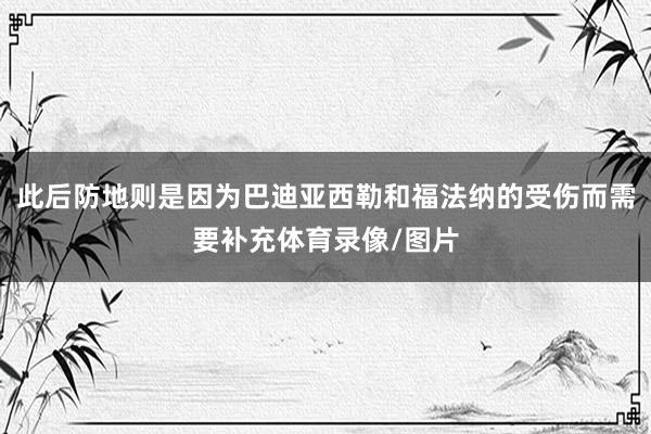 此后防地则是因为巴迪亚西勒和福法纳的受伤而需要补充体育录像/图片
