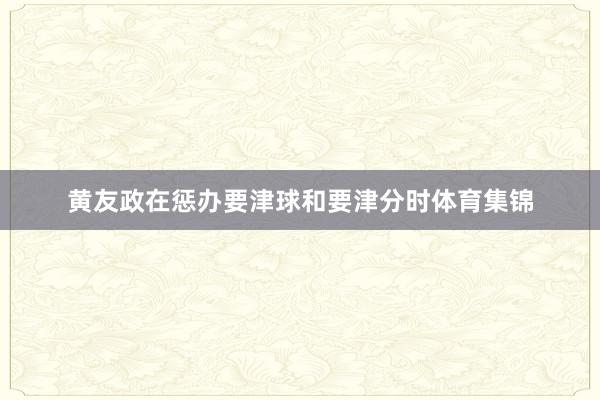 黄友政在惩办要津球和要津分时体育集锦